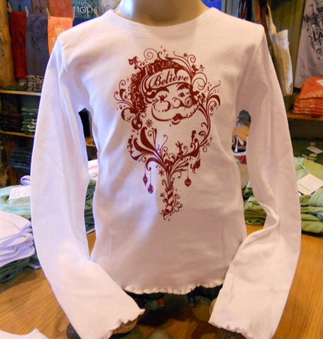 BELIEVE Toddler/Youth pink long sleeve with ruffles