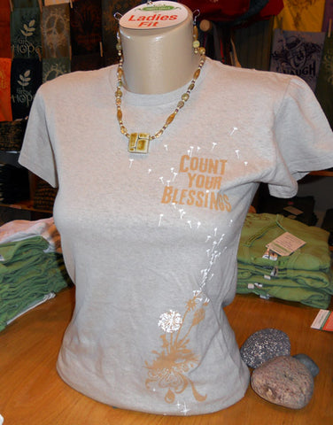 COUNT YOUR BLESSINGS ladies junior fit hemp/organic cotton T